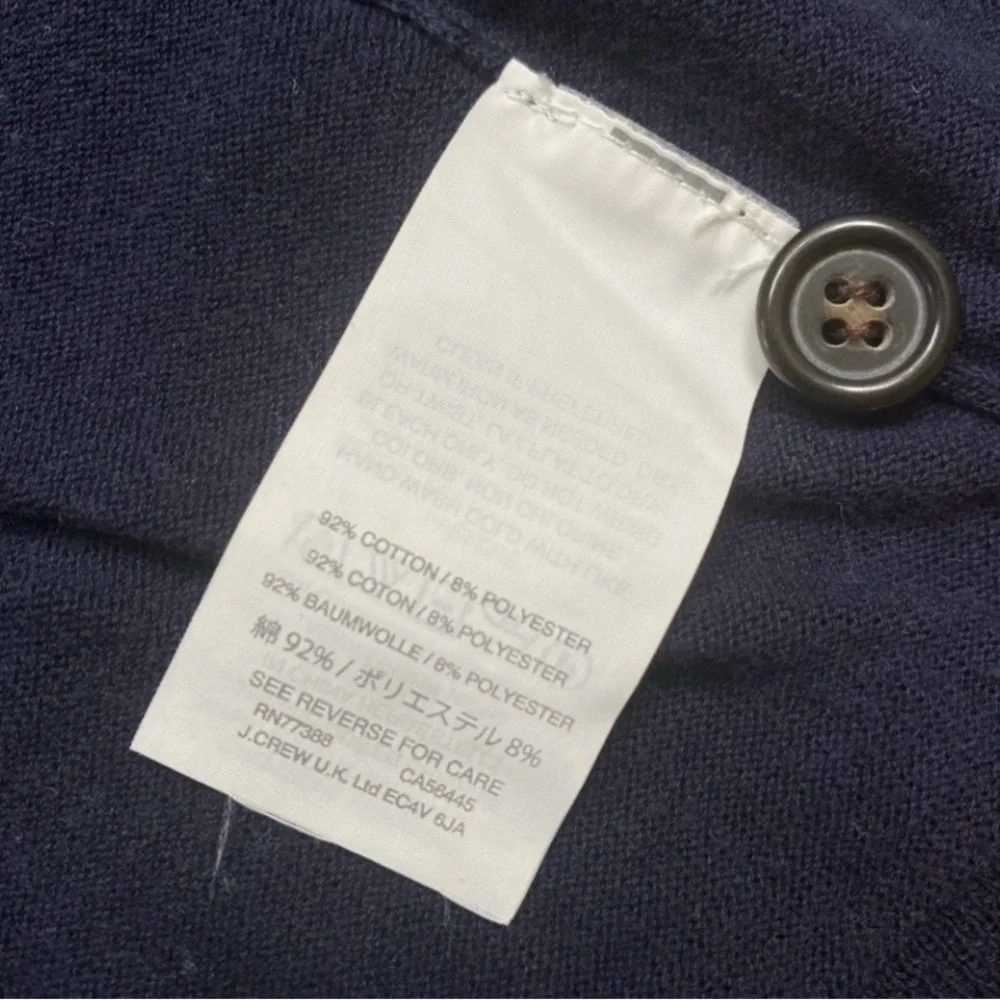 J. Crew Women Navy Neon Orange Stripe Detail Button Knit Cardigan Size XS Preppy - Picture 12 of 16